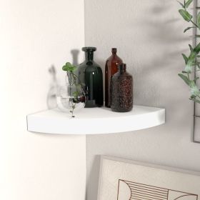 Floating Corner Shelf White 9.8"x9.8"x1.5" MDF