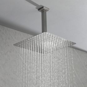10 Inch High Pressure Rain Shower Head, 304 Stainless Steel Square Shower Head with Self-Cleaning Nozzle, Full Body Coverage