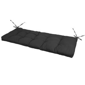 1Pc Bench Seat Cushion For Indoor Outdoor Furniture Water-Resistant Or Non-Water-Resistant Options 8CM Or 10CM 51.18 X 19.68IN For Garden Patio B (Option: Normal 8CM Black)