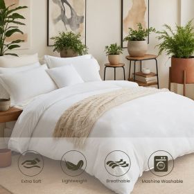Three-piece Bedding Set With Solid Color Quilt Cover And Pillowcase, Three-piece Bedding Set - Super Soft Microfiber Hotel Series - Brushed Super (Option: 229cmX229cm 5pcs)