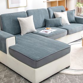 Shanier sofa cover, all inclusive and universal set, new elastic anti slip sofa cushion, all-season universal cover, anti cat scratch (Color: Yuxin Blue Grey, size: 60*150)