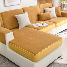 Shanier sofa cover, all inclusive and universal set, new elastic anti slip sofa cushion, all-season universal cover, anti cat scratch (Color: Yuxin Caramel Orange, size: 70*80)