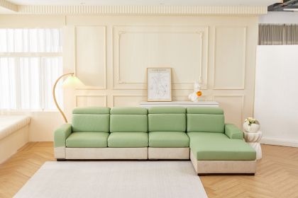 Elastic sofa cover, waterproof universal all inclusive sofa cushion, all season universal anti slip sofa hat (Color: Waffle Green, size: Backrest M)