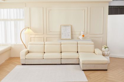 Elastic sofa cover, waterproof universal all inclusive sofa cushion, all season universal anti slip sofa hat (Color: Waffle beige, size: L)