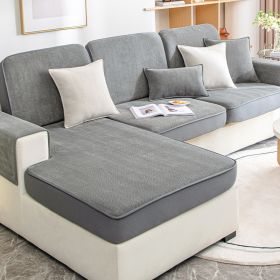 Shanier sofa cover, all inclusive and universal set, new elastic anti slip sofa cushion, all-season universal cover, anti cat scratch (Color: Yuxin Gentleman Grey, size: 80*160)