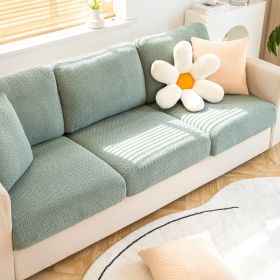 Shake fleece sofa cover, all inclusive universal cover, lazy elastic sofa cover, all season universal anti cat scratch sofa cover (Color: Jingmi Grass Green, size: M+)